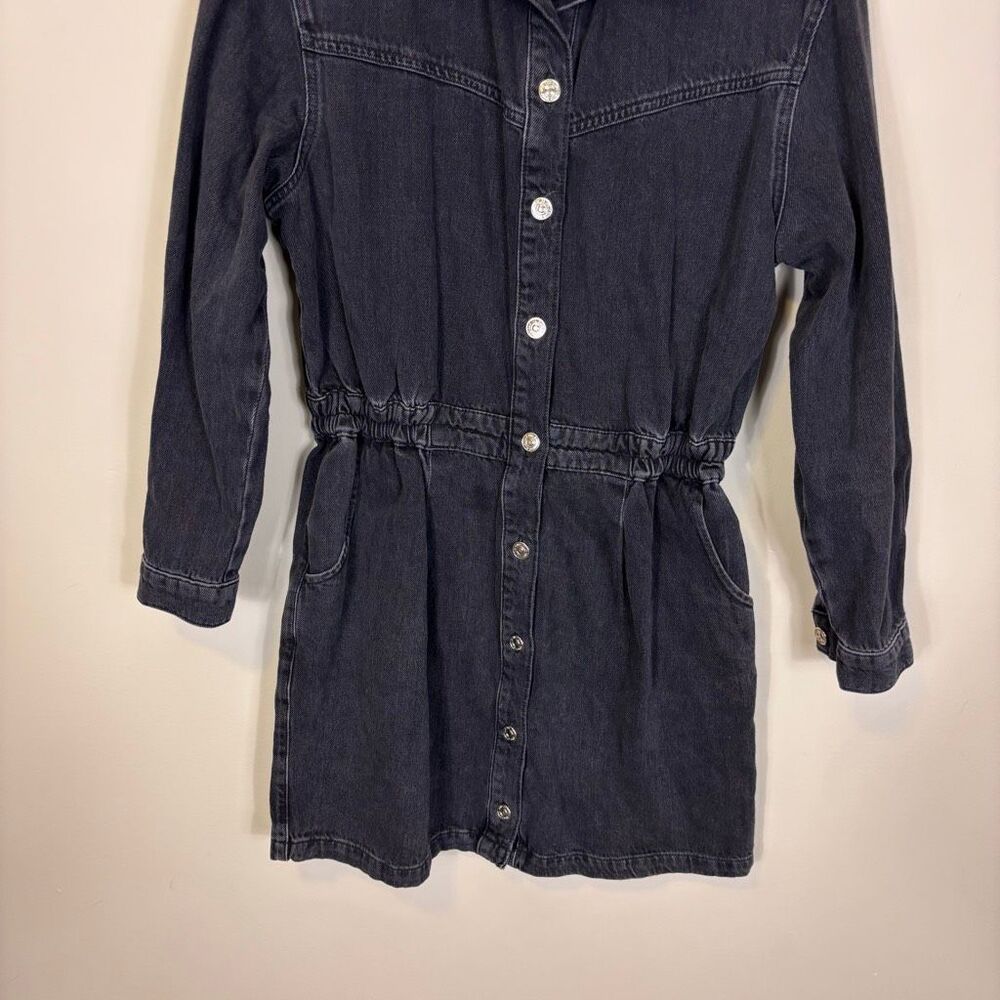 Mng Mango Black Collared Button Front Long Sleeve… - image 4